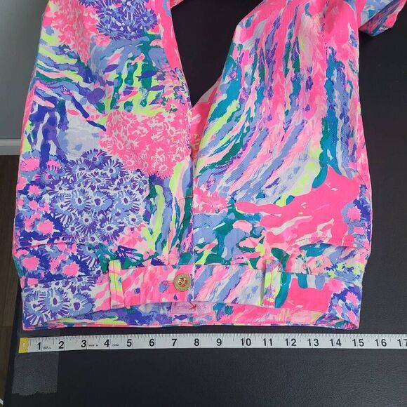 Lilly Pulitzer Womens Chino Pants Rainbow Soleil Callahan Pink Size 2 Colorful - Picture 6 of 8